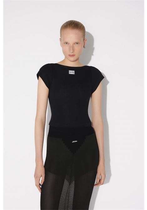crop baby tee donna nera JEAN PAUL GAULTIER | 25/33-F-TS105P-J05400